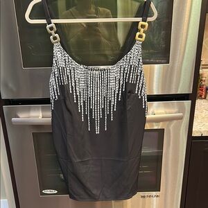 Black Beaded Tank Top